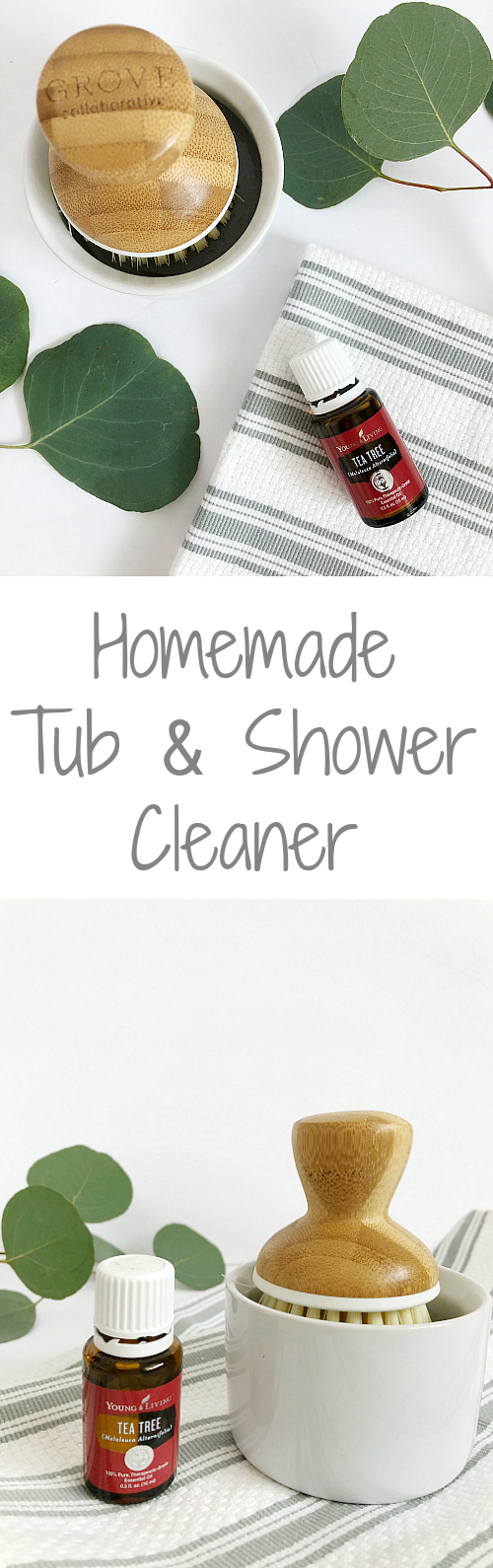 Great idea to incorporate Tea Tree Essential Oil into this DIY Shower Cleaner! #teatree #essentialoils #showercleaner