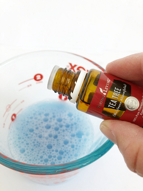 Great idea to incorporate Tea Tree Essential Oil into this DIY Shower Cleaner! #teatree #essentialoils #showercleaner