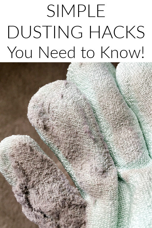 Dusting glove filled with dust