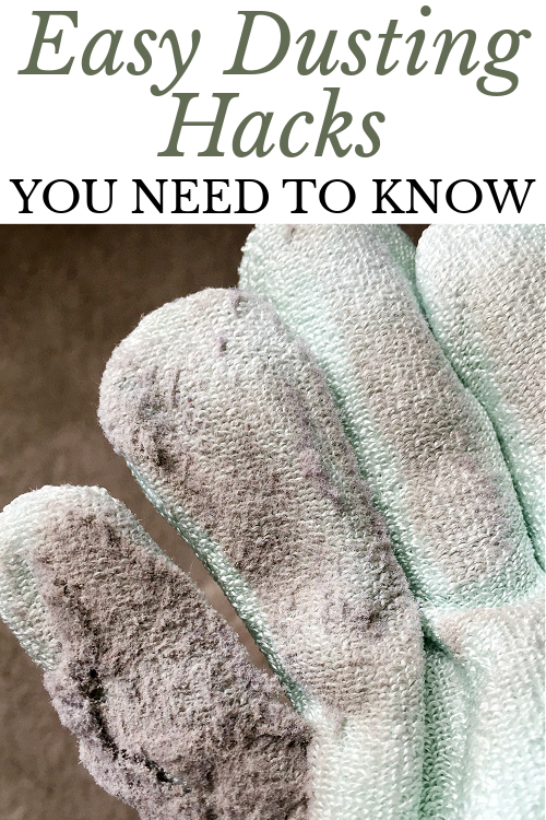 Dusting glove full of dust