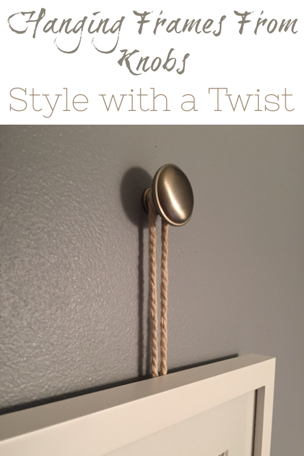 This simple twist to hanging frames is so simple and adds a little character with the use of a knob.
