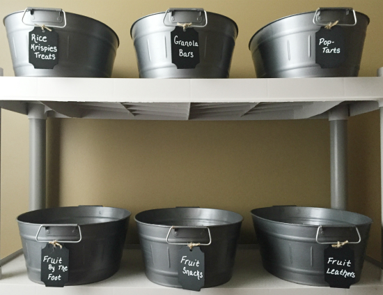 Dollar store bins get a makeover for the pantry