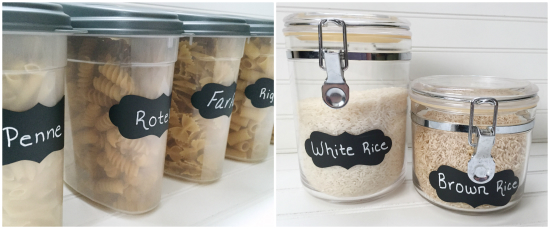 Food storage containers for rice and pasta