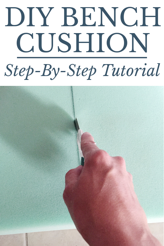 Cutting foam to make a bench cushion