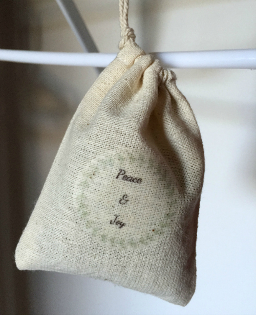 DIY Lavender Sachet in a small closet on a hanger