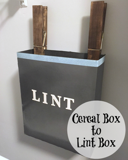 DIY Lint Box made from a cereal box