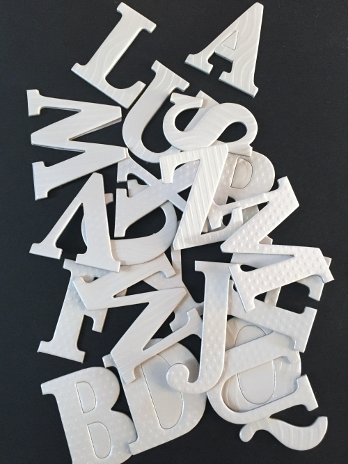 White adhesive letters