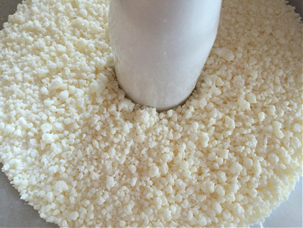 Grated Castile soap in food processor