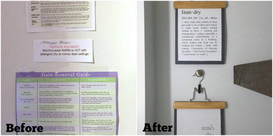 Printables in the laundry room Before and After