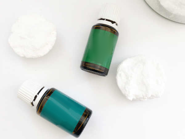 Two ingredient shower bombs made with essential oil