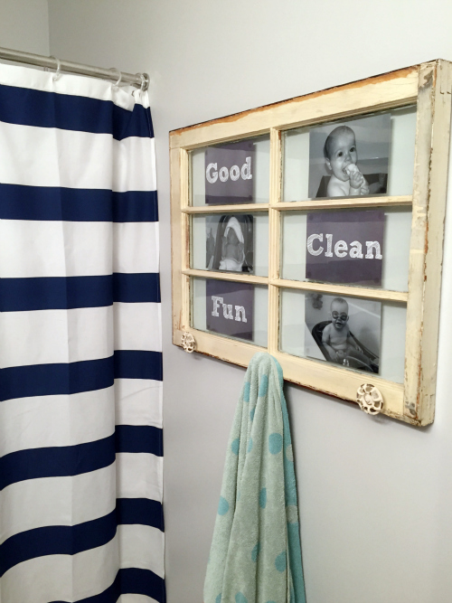 Such a cute kids bathroom, and I love that it was done on a tight budget!