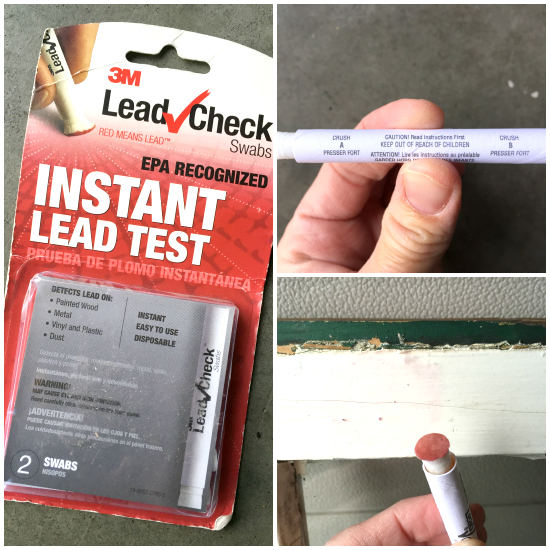 Checking painted wood window for lead based paint