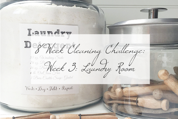 Laundry Detergent and Vintage Clothespins in glass jars