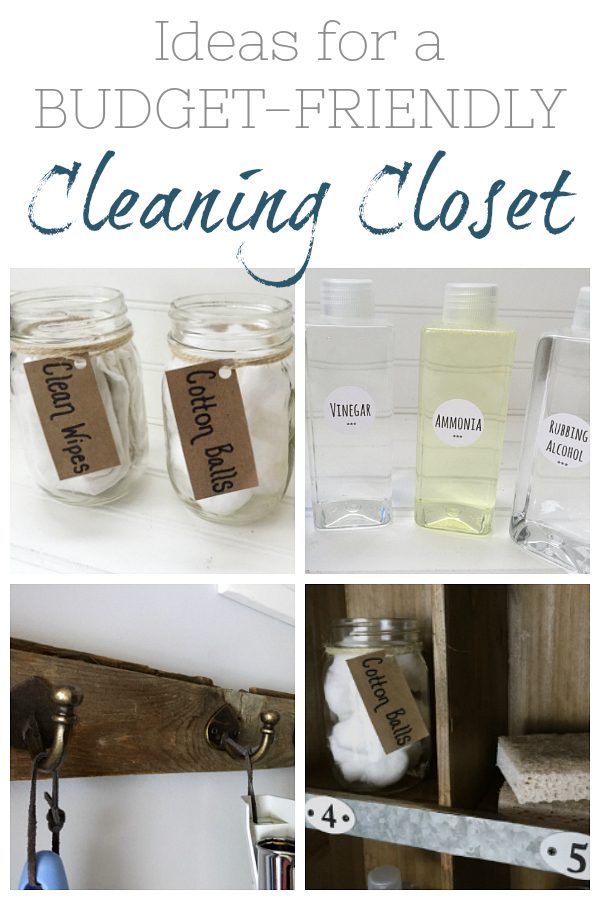 Great ideas for creating a budget-friendly cleaning closet.