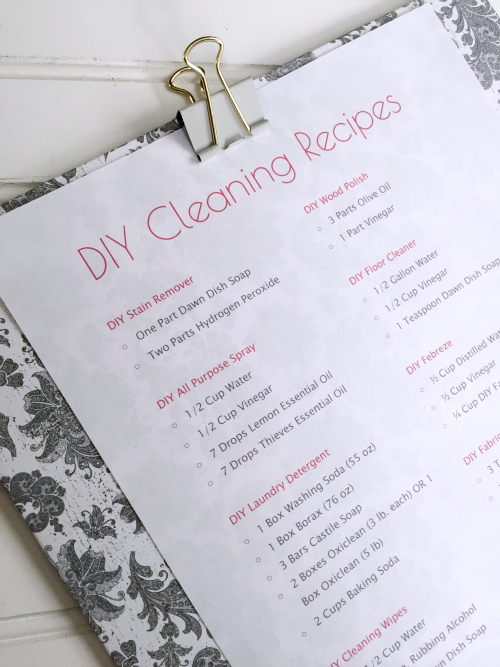 DIY Clipboard with DIY Cleaning Recipes