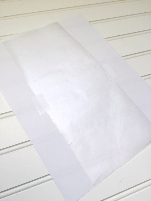 Wax paper taped to printer paper