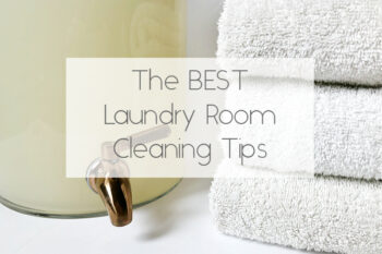 Laundry Detergent and folded towels title image