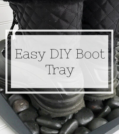 Easy DIY Boot Tray using river rock