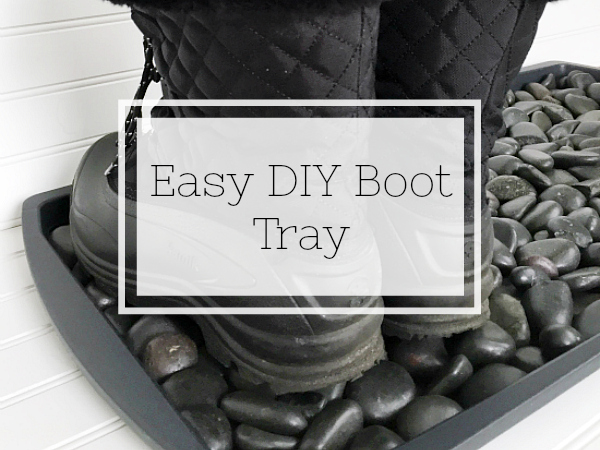 Easy DIY Boot Tray using river rock