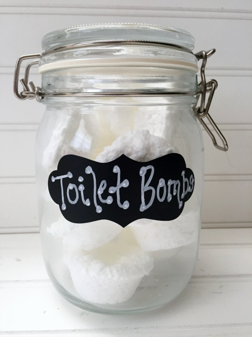 DIY Toilet Bombs in glass air-tight container