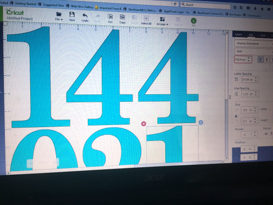 Adding numbering to Cricut programming to make vinyl football field decals