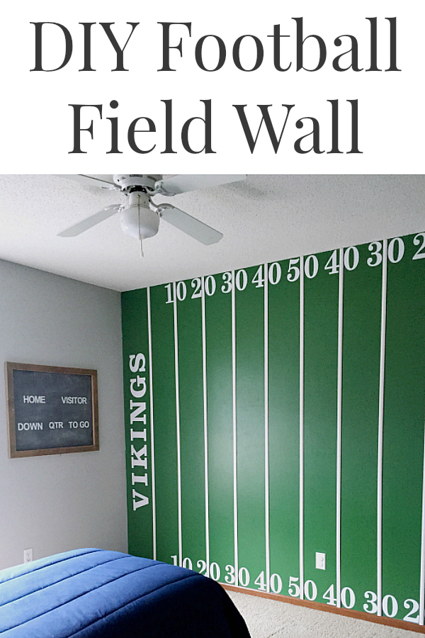 I LOVE the idea of a DIY Football Field Wall feature for a boy's bedroom or a man-cave!