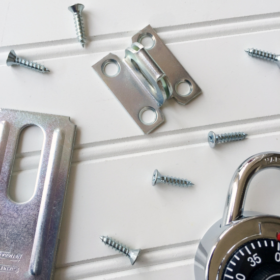 Padlocks and latches to be used for a DIY Football Locker Closet