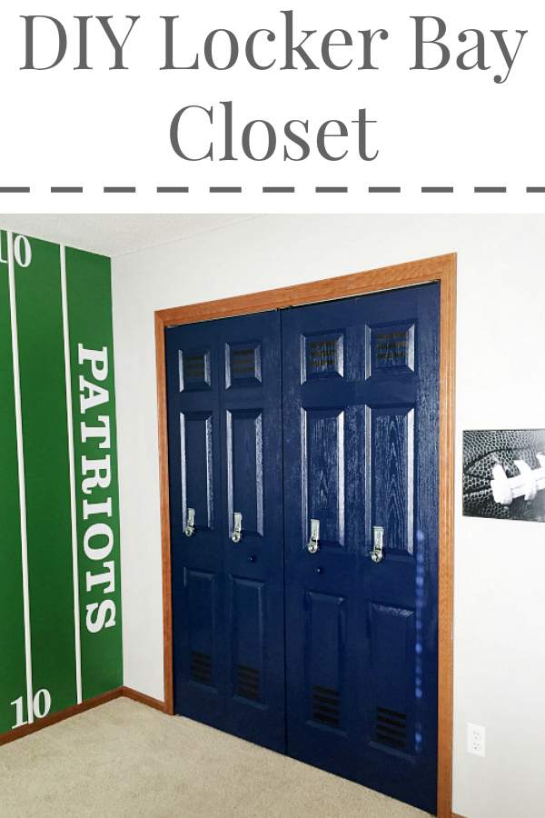 DIY Locker Bay Closet... so perfect for a sports themed bedroom! #boybedroom #football