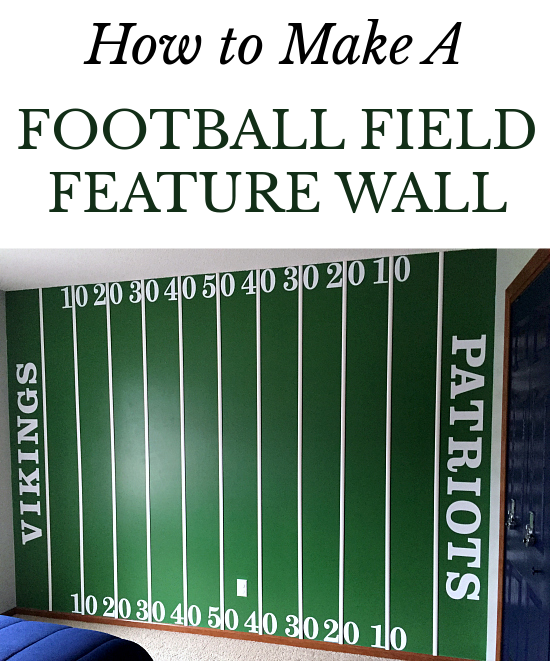 Football Field Feature Wall in Boy Bedroom