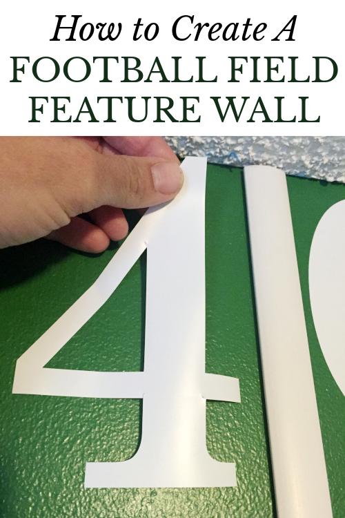 Applying yard line numbers to a football field wall