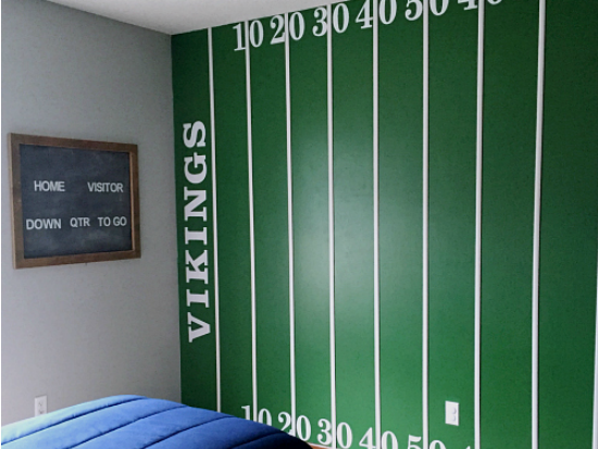 Boy's Football Themed Bedroom Makeover