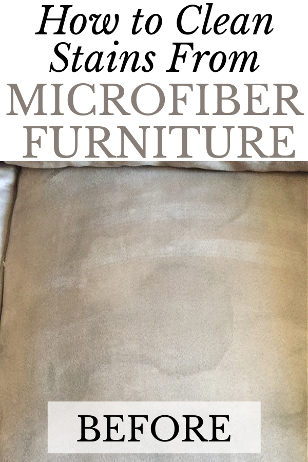 Water stain on microfiber couch prior to cleaning