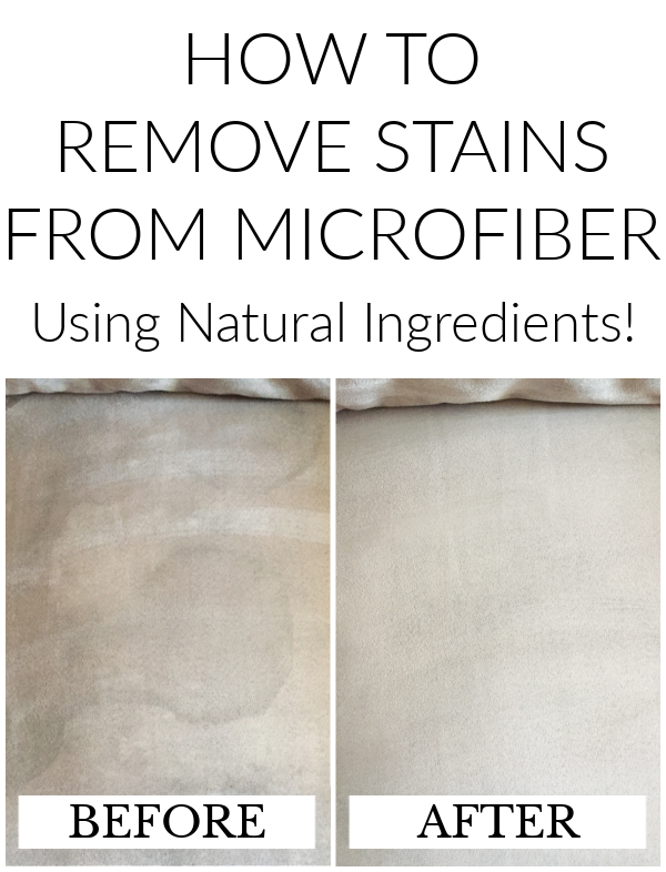 Before and after of stain on microfiber couch
