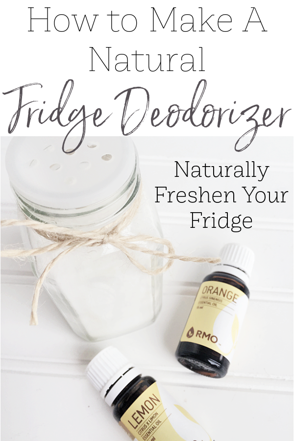 Natural DIY Fridge Deodorizer made with baking soda and essential oil