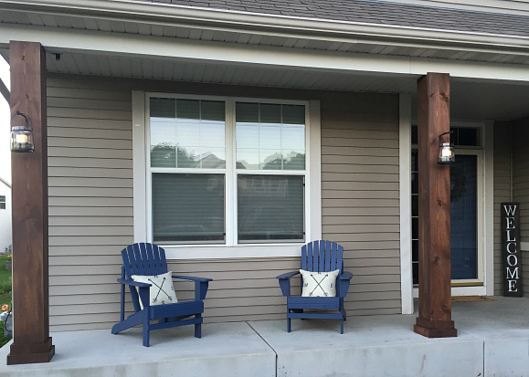 Porch shown after $100 makeover