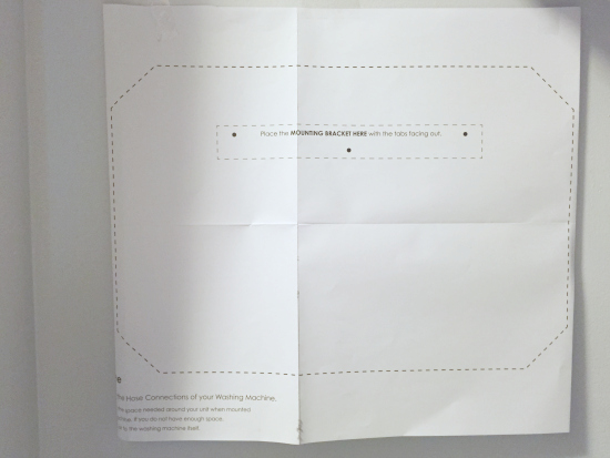 Printout of mounting instructions for the Purewash Pro