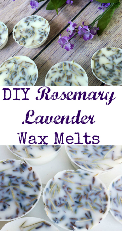 Homemade Wax Melts: Lavender and Rosemary. You can easily make your own DIY Wax Melts with just a few simple ingredients. The best part is, you can change up the ingredients and scents to create an endless array of possibilities. Perfect for party favors or to use in your own home.