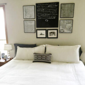 Perfectly made bed using an easy hack to putting on a duvet