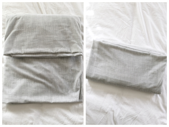 Easy to follow instructions for folding a fitted sheet.