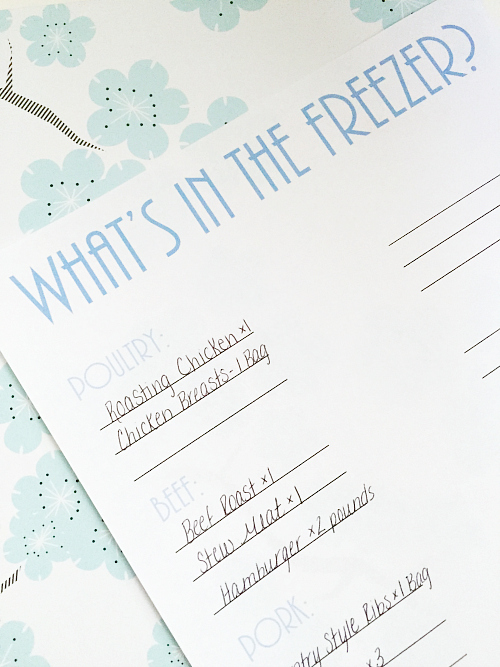 Printable made for freezer organization.