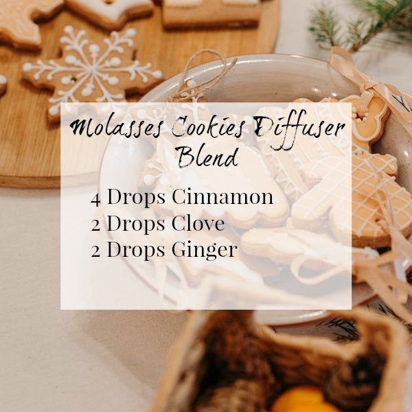 Fall Diffuser Blends: Molasses Cookies create the perfect spicy fall scent with cinnamon, clove and ginger.