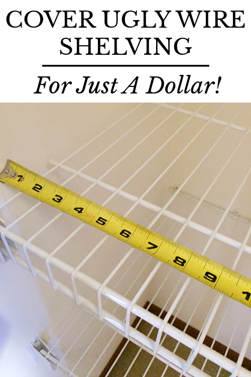 Measuring wire shelf in closet