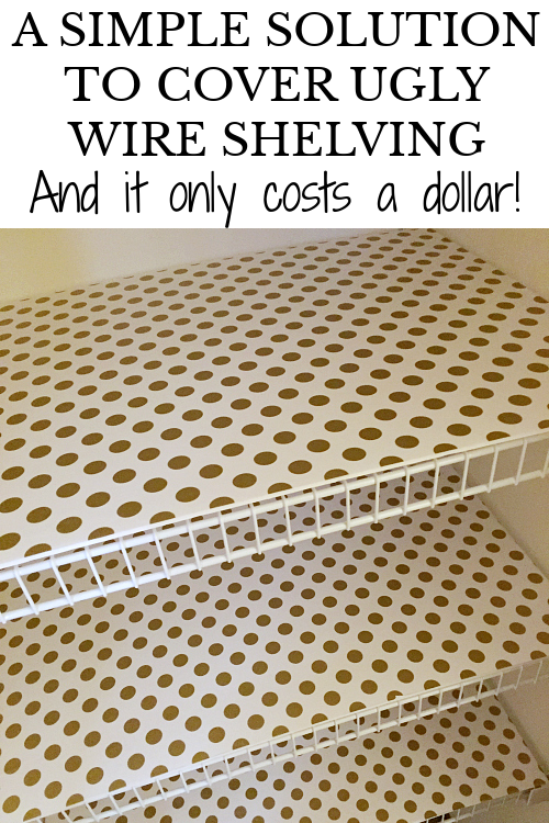 Linen closet wire shelving covered in foam board to make them more usable