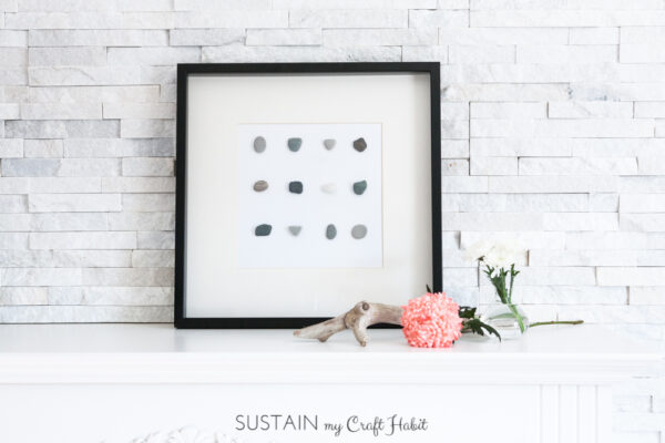 Framed Stones become free wall decor via Sustain My Craft Habit