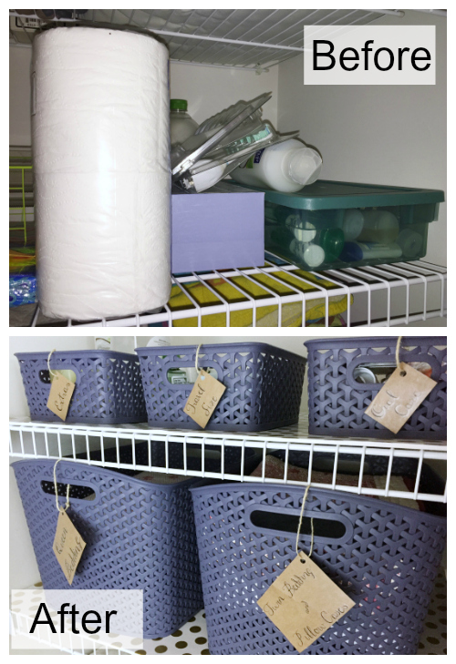 Linen Closet Makeover Before and After