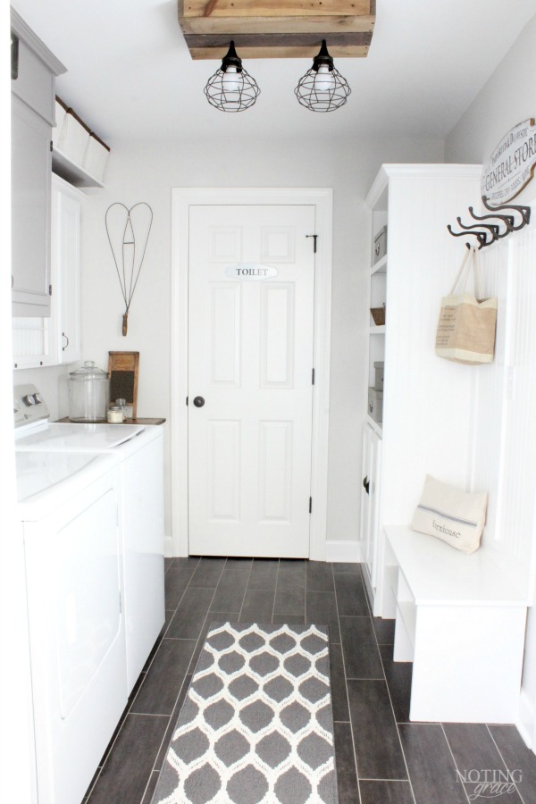 Small laundry room makeover done for the One Room Challenge