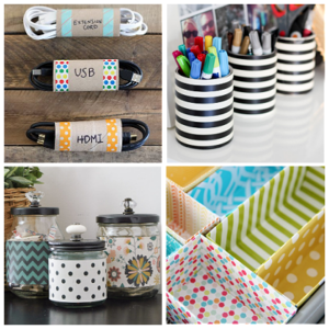 Cheap Organization ideas using items you'd typically toss in the trash, like boxes, jars and toilet paper rolls