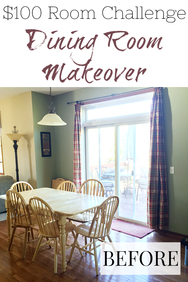 This $80 Dining Room Makeover includes new paint, new curtains, cute farmhouse wall decor, and a table makeover. This is a must-see!