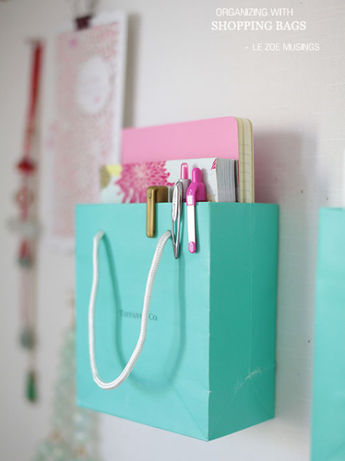 Use small bags to organize journaling items, grocery lists, and more