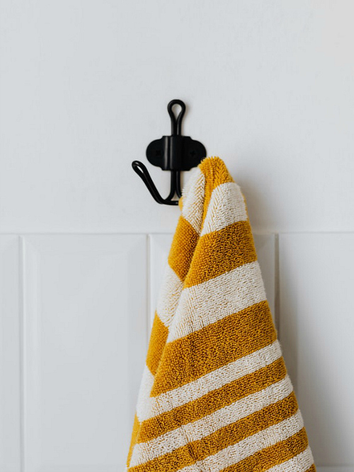 Towel hanging from hook